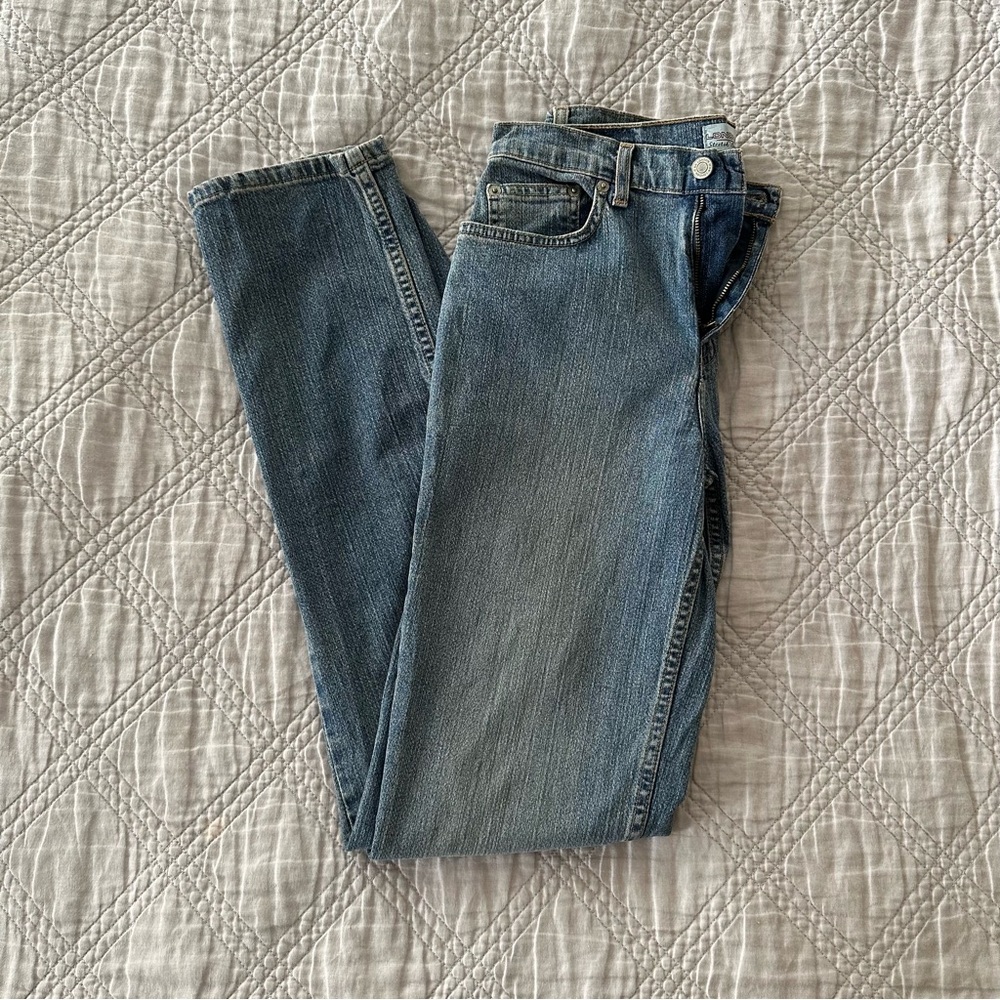 LONDONJEAN Women's Straight Leg Blue Jeans tall/long length